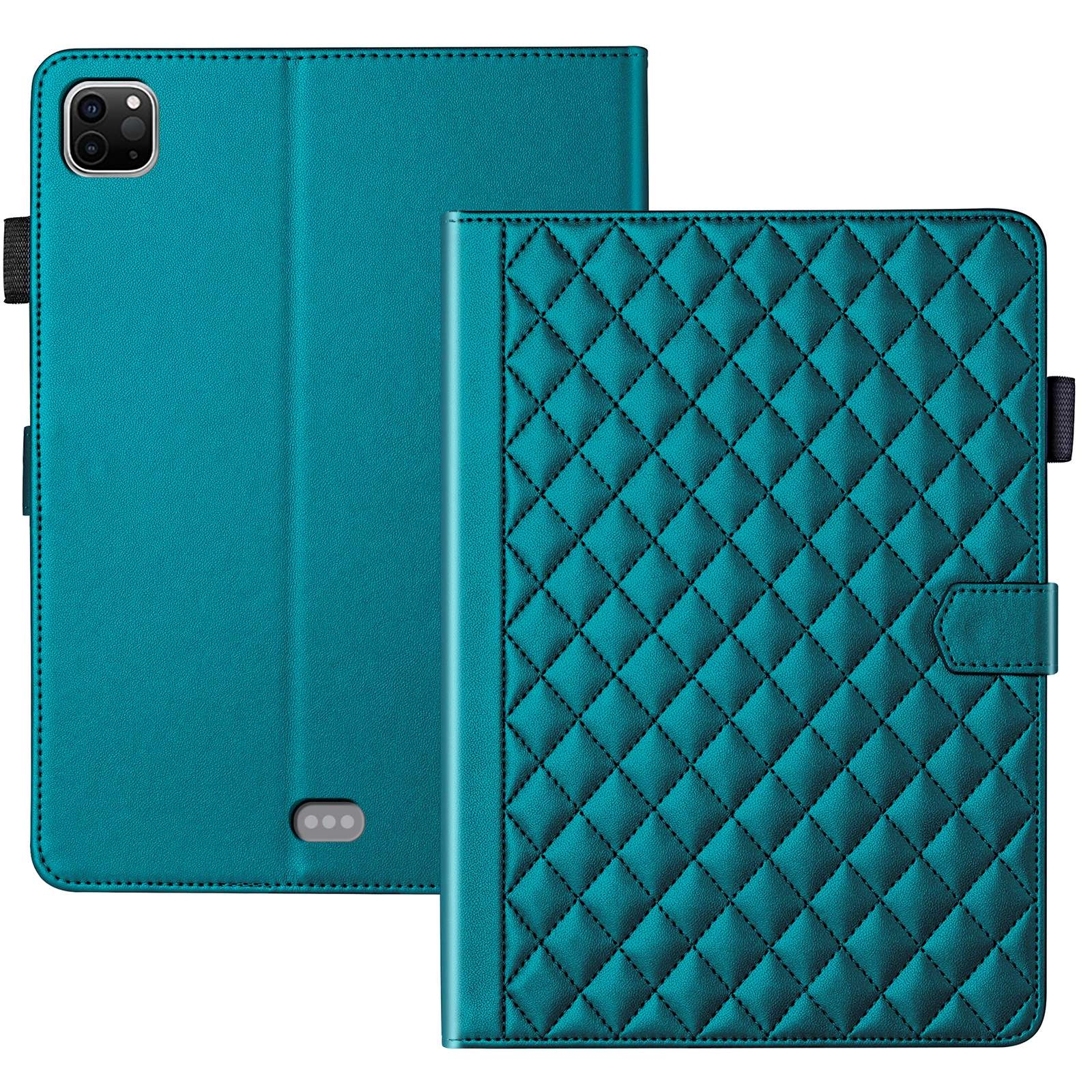 For iPad Pro 11 2022 / 2021 / 2020 Rhombus Lattice Leather Smart Tablet Case(Dark Green) - Shopkiz.com