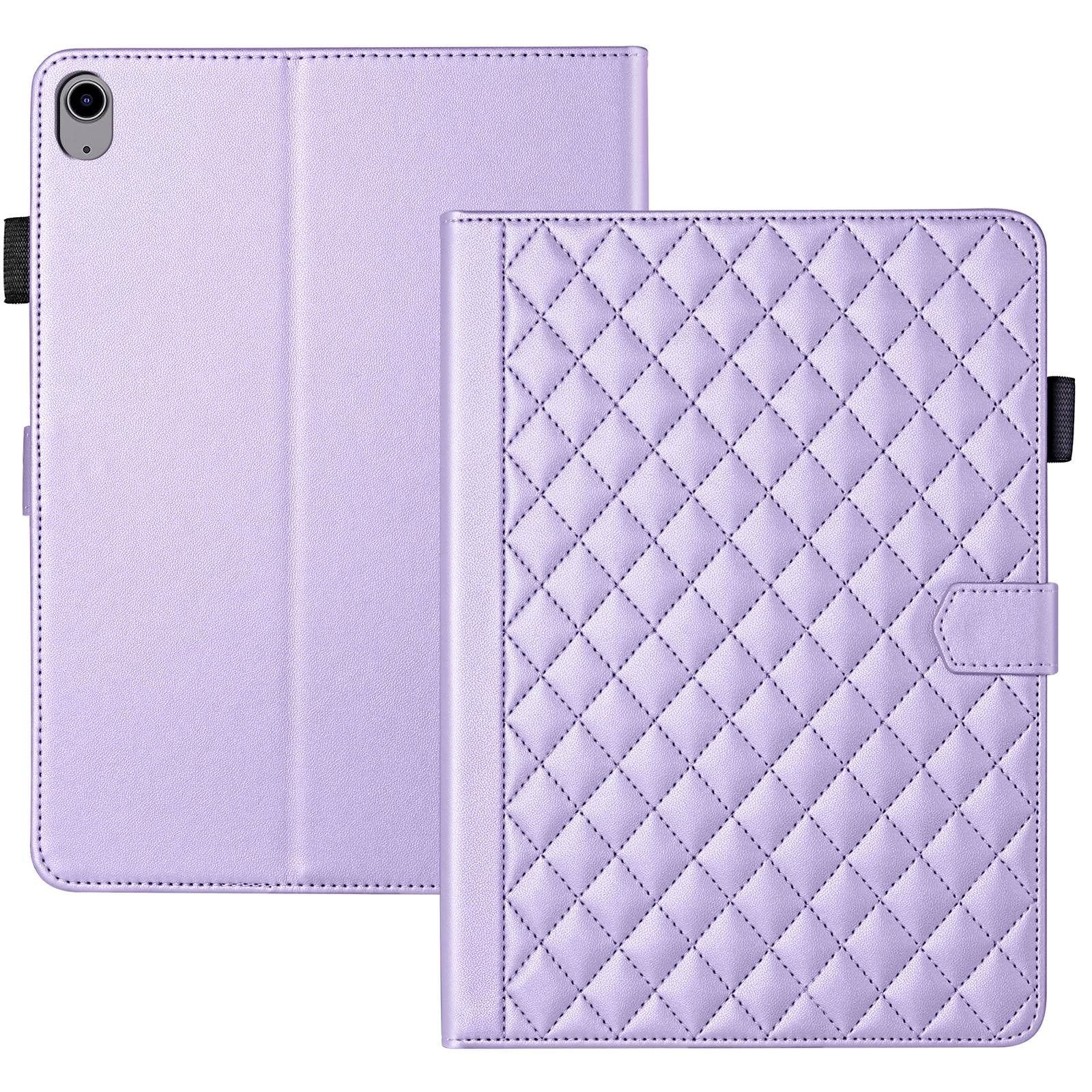 For iPad 2025 / 2022 Rhombus Lattice Leather Smart Tablet Case(Purple) - Shopkiz.com