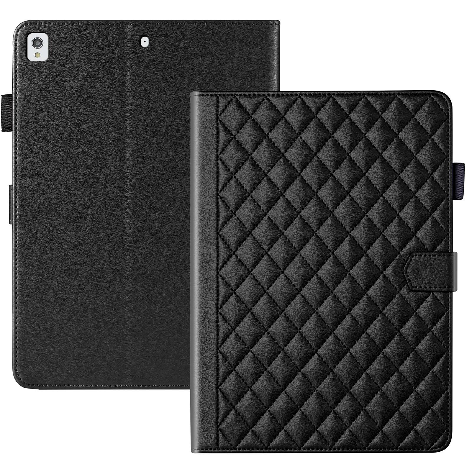 For iPad 10.2 2021 / 2020 / 10.5  Rhombus Lattice Leather Smart Tablet Case(Black) - Shopkiz.com