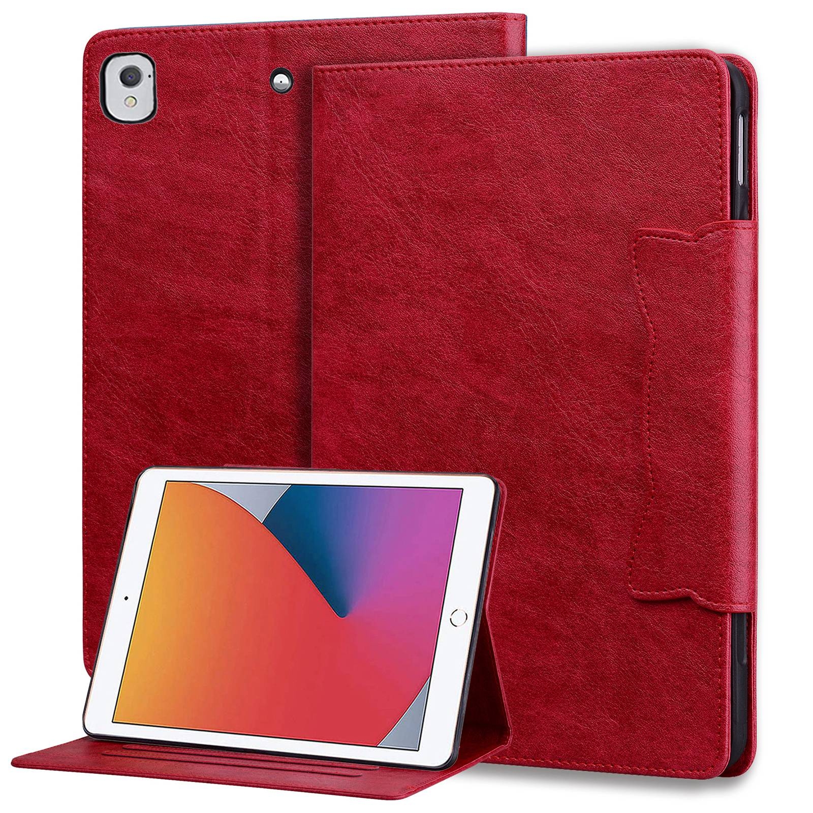For iPad Air / Air 2 / 9.7 2017 / 2018 Cat Buckle Leather Smart Tablet Case(Red) - Shopkiz.com