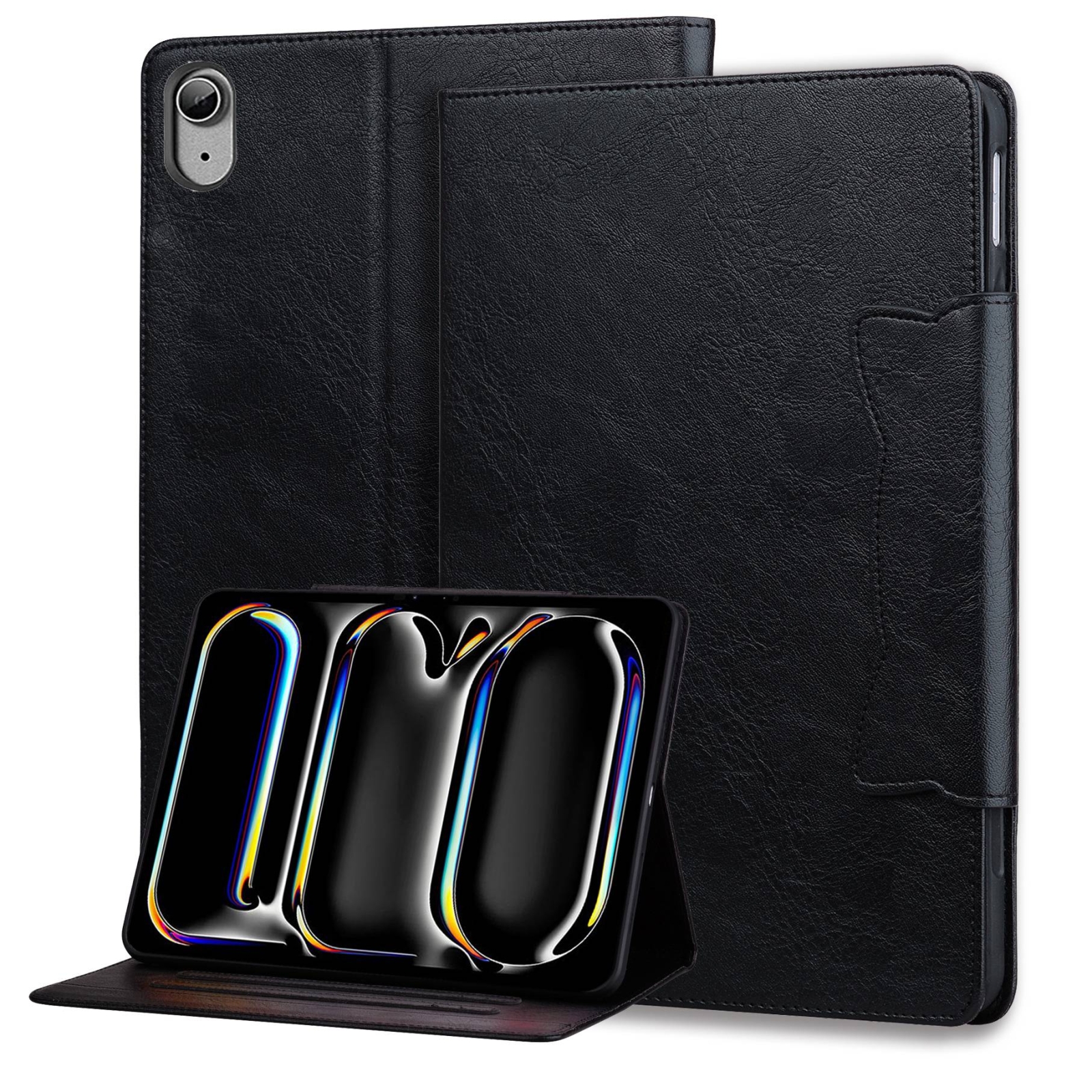 For iPad 2025 / 2022 Cat Buckle Leather Smart Tablet Case(Black) - Shopkiz.com