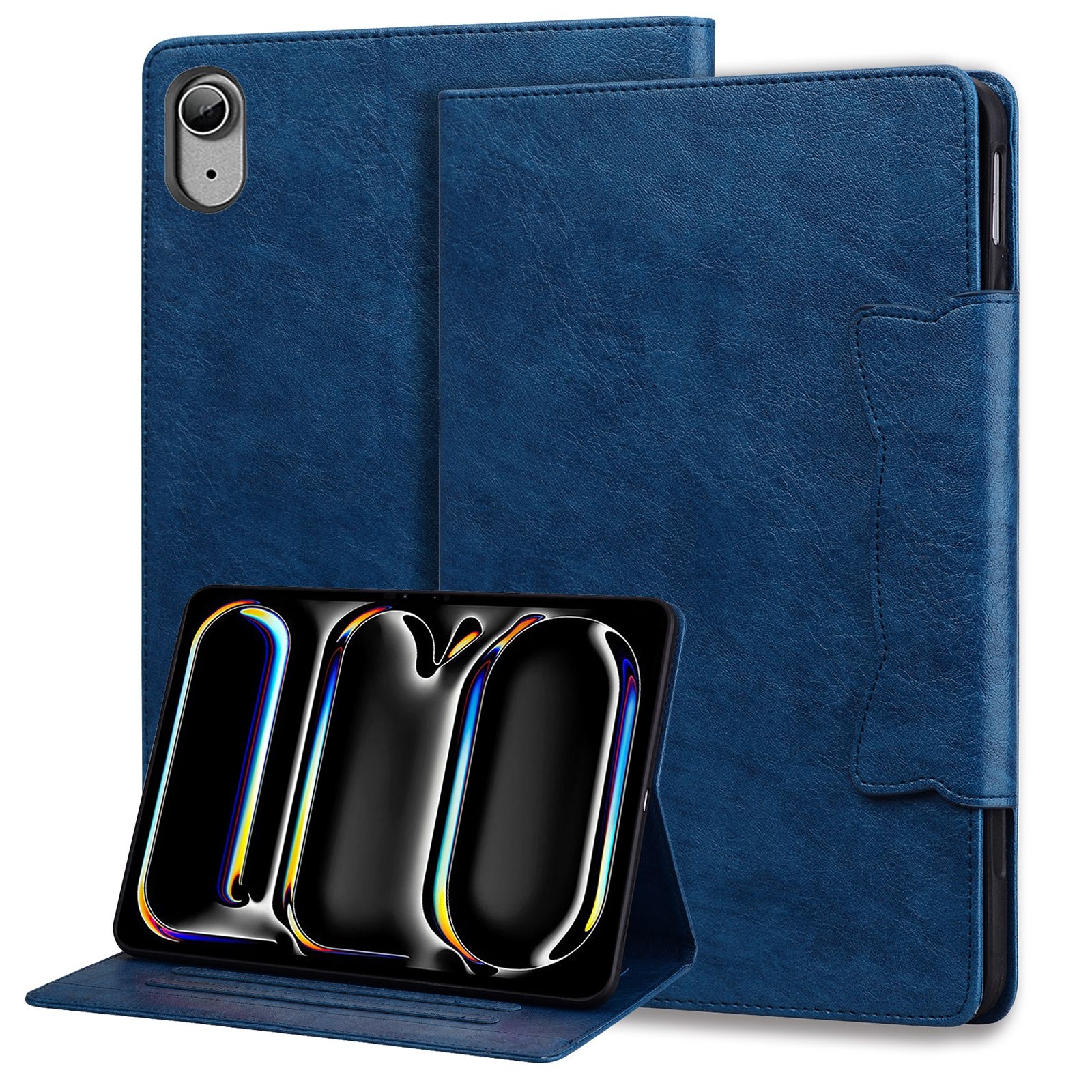 For iPad 2025 / 2022 Cat Buckle Leather Smart Tablet Case(Royal Blue) - Shopkiz.com