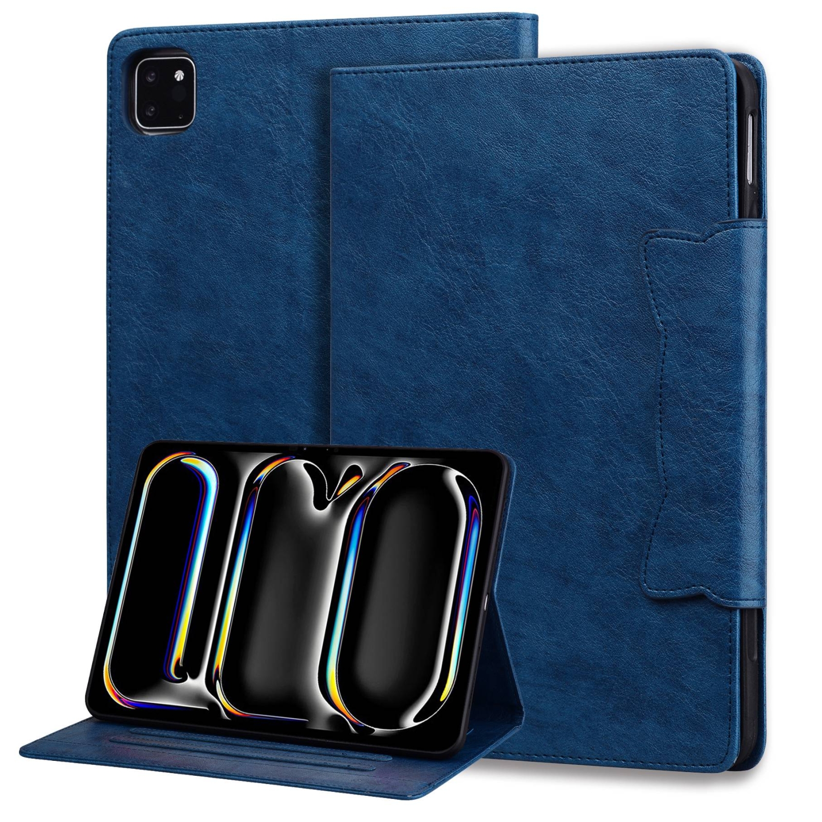 For iPad Pro 13 2025 / 2024 Cat Buckle Leather Smart Tablet Case(Royal Blue) - Shopkiz.com