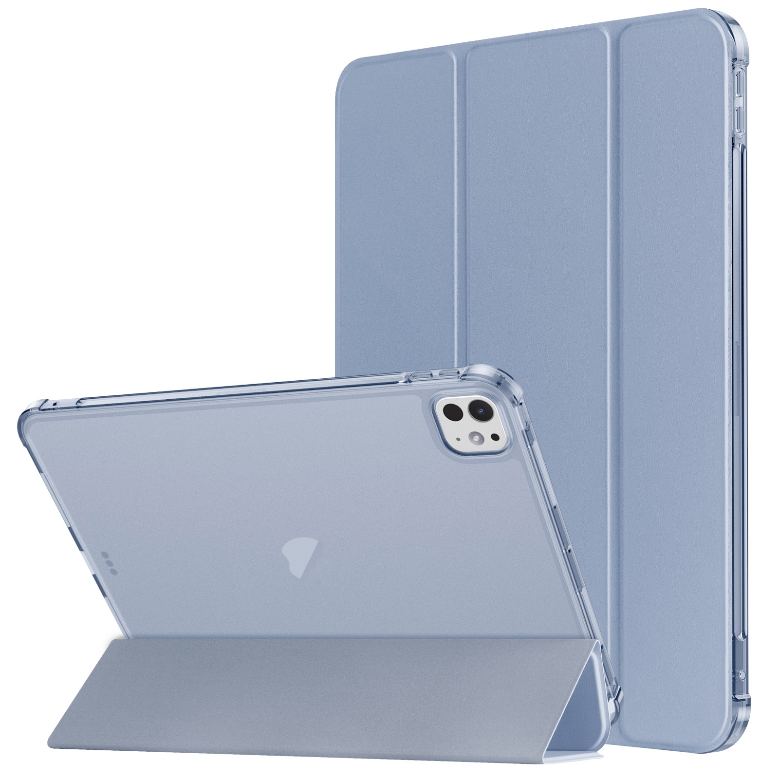 For iPad Pro 11 2025 / 2024 Tri-fold Holder TPU Cover Frosted Leather Smart Tablet Case withh Pen Slot(Purple) - Shopkiz.com