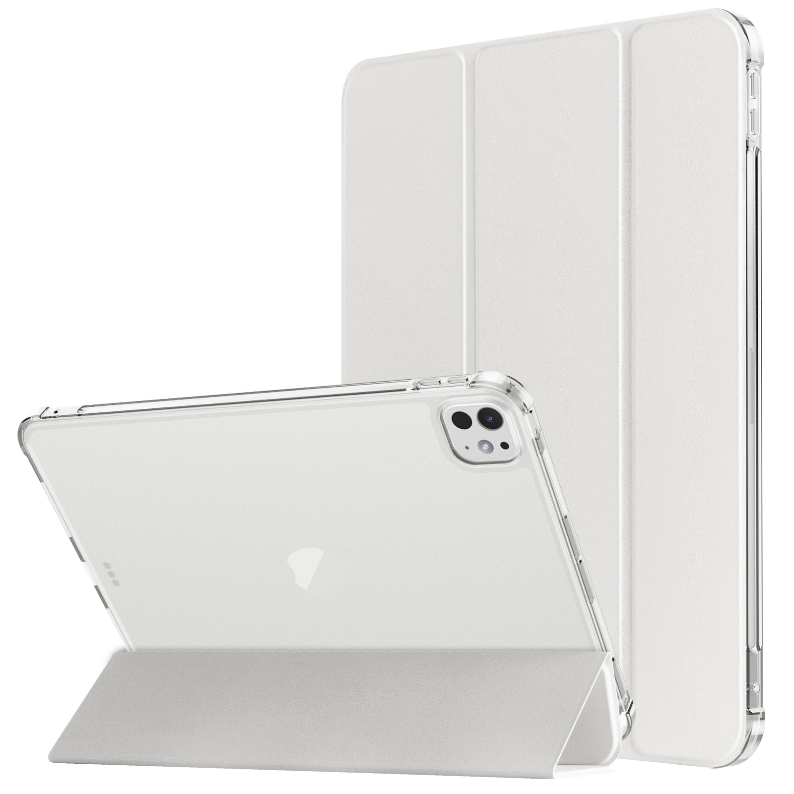 For iPad Pro 11 2025 / 2024 Tri-fold Holder TPU Cover Frosted Leather Smart Tablet Case withh Pen Slot(Grey) - Shopkiz.com