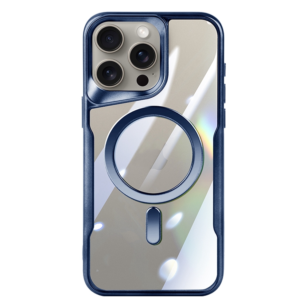 For iPhone 13 Pro Blade MagSafe Magnetic Transparent PC Phone Case(Blue) - Shopkiz.com