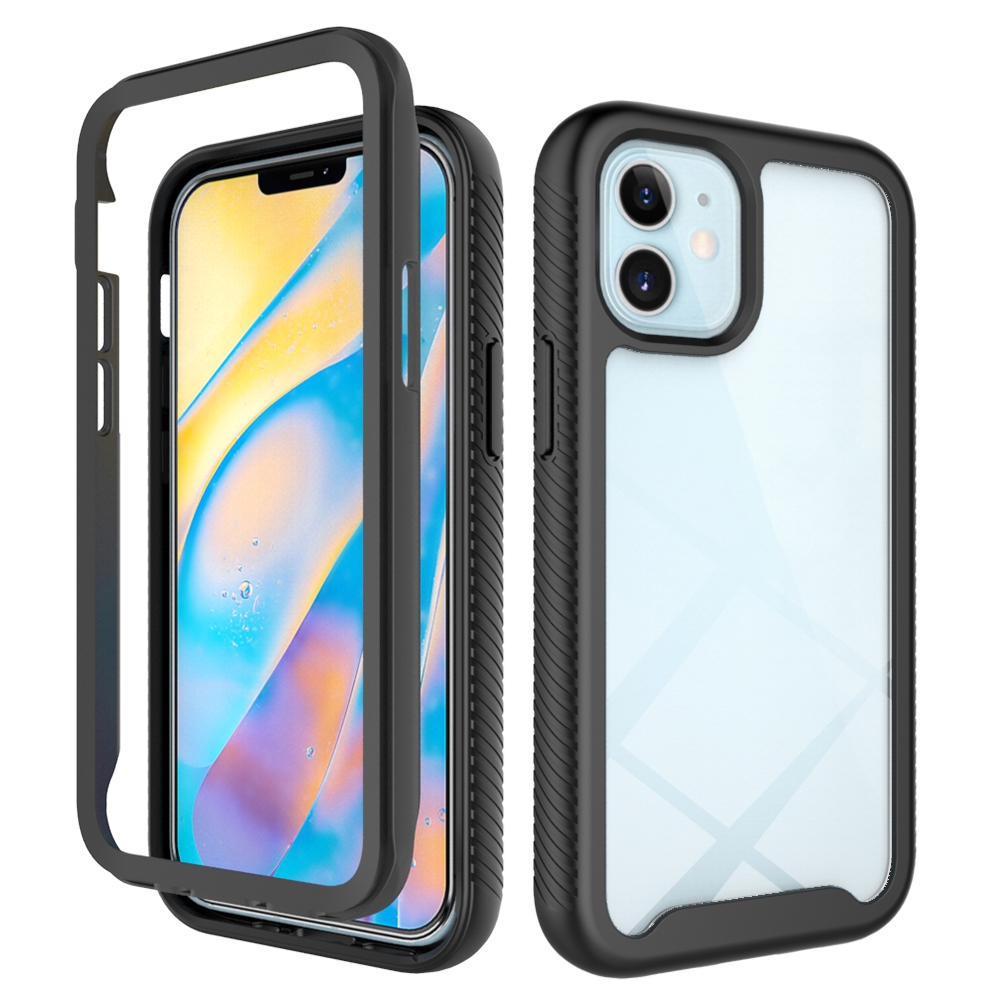 For iPhone 12 mini Starry Sky Solid Color Series Shockproof PC + TPU Protective Case(Black) - Shopkiz.com