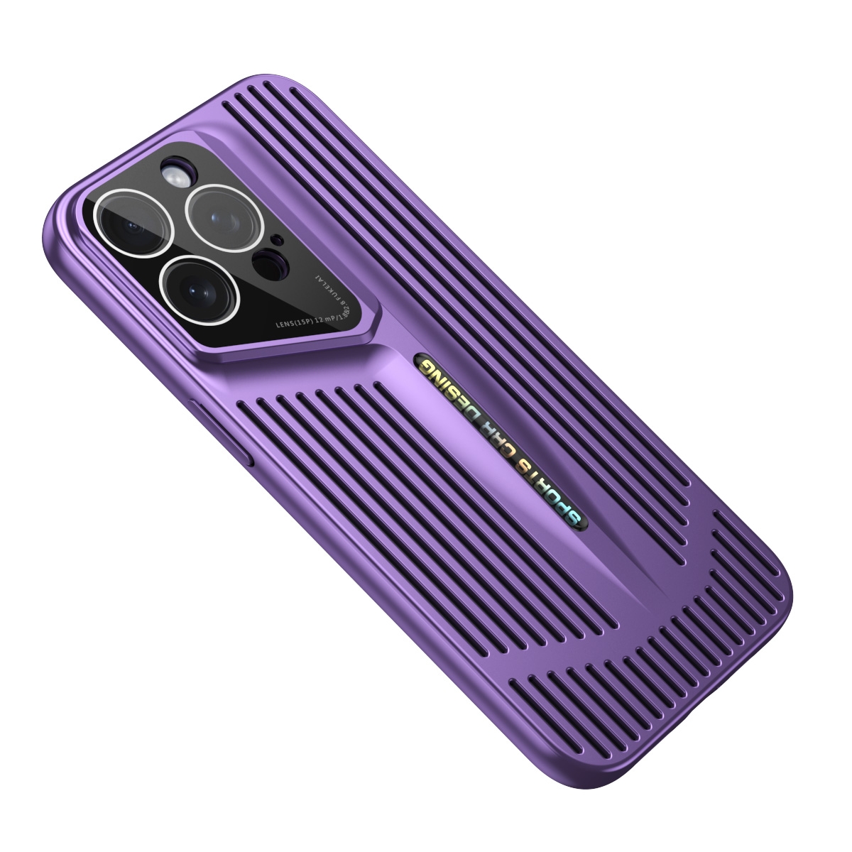 For iPhone 12 Pro Max Blade Cooling PC Full Coverage Phone Case(Dark Purple) - Shopkiz.com