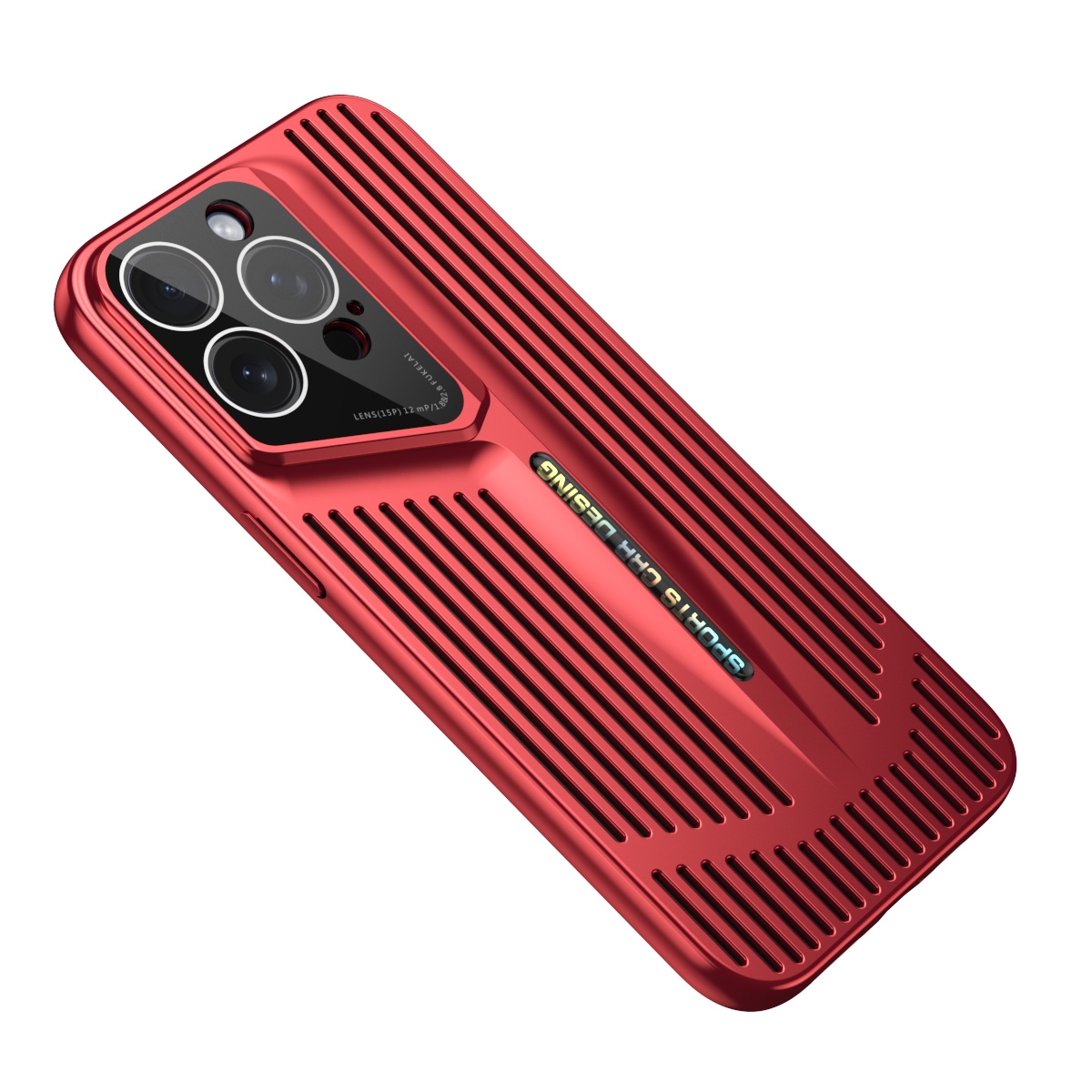 For iPhone 12 Pro Max Blade Cooling PC Full Coverage Phone Case(Red) - Shopkiz.com