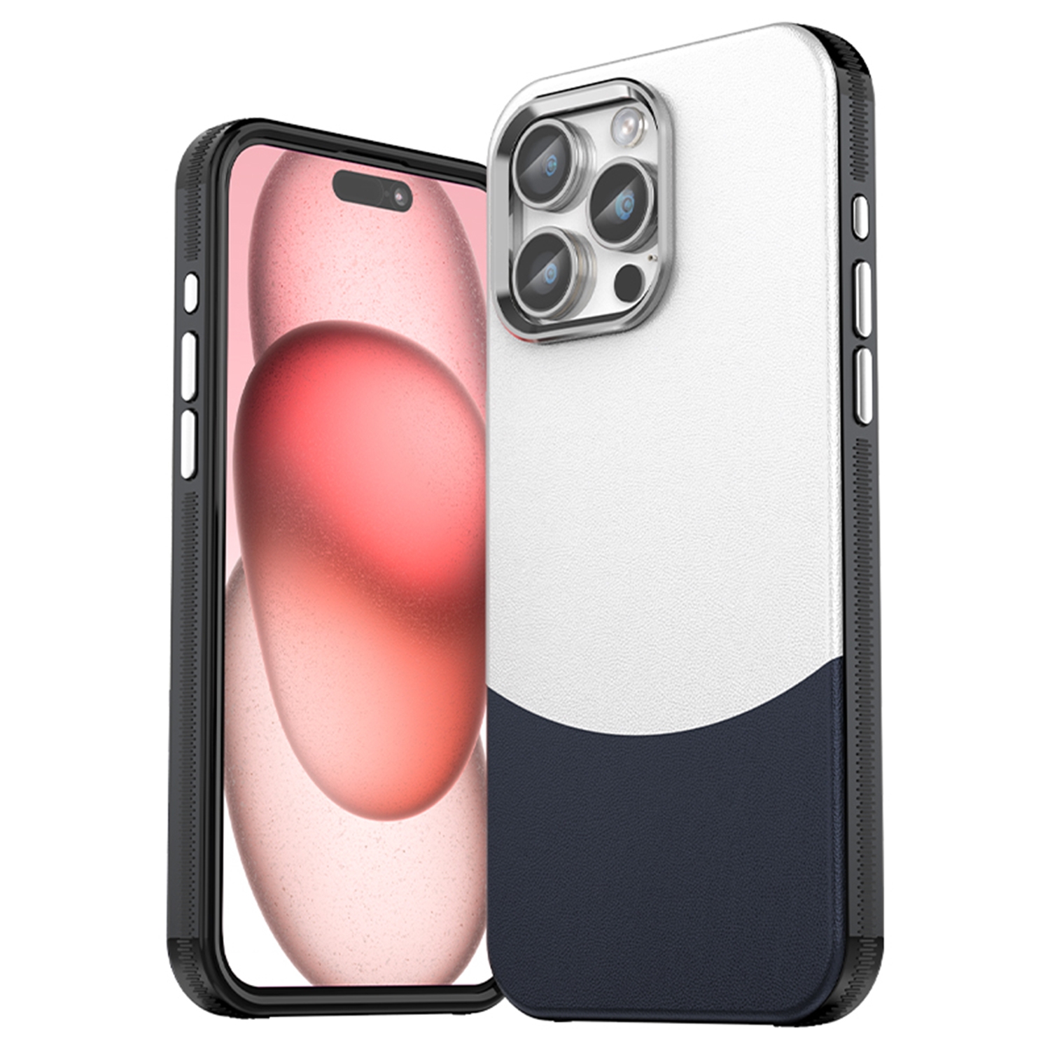 For iPhone 15 Pro Max Leather Texture MagSafe Magnetic TPU + PC Phone Case(Dark Blue) - Shopkiz.com