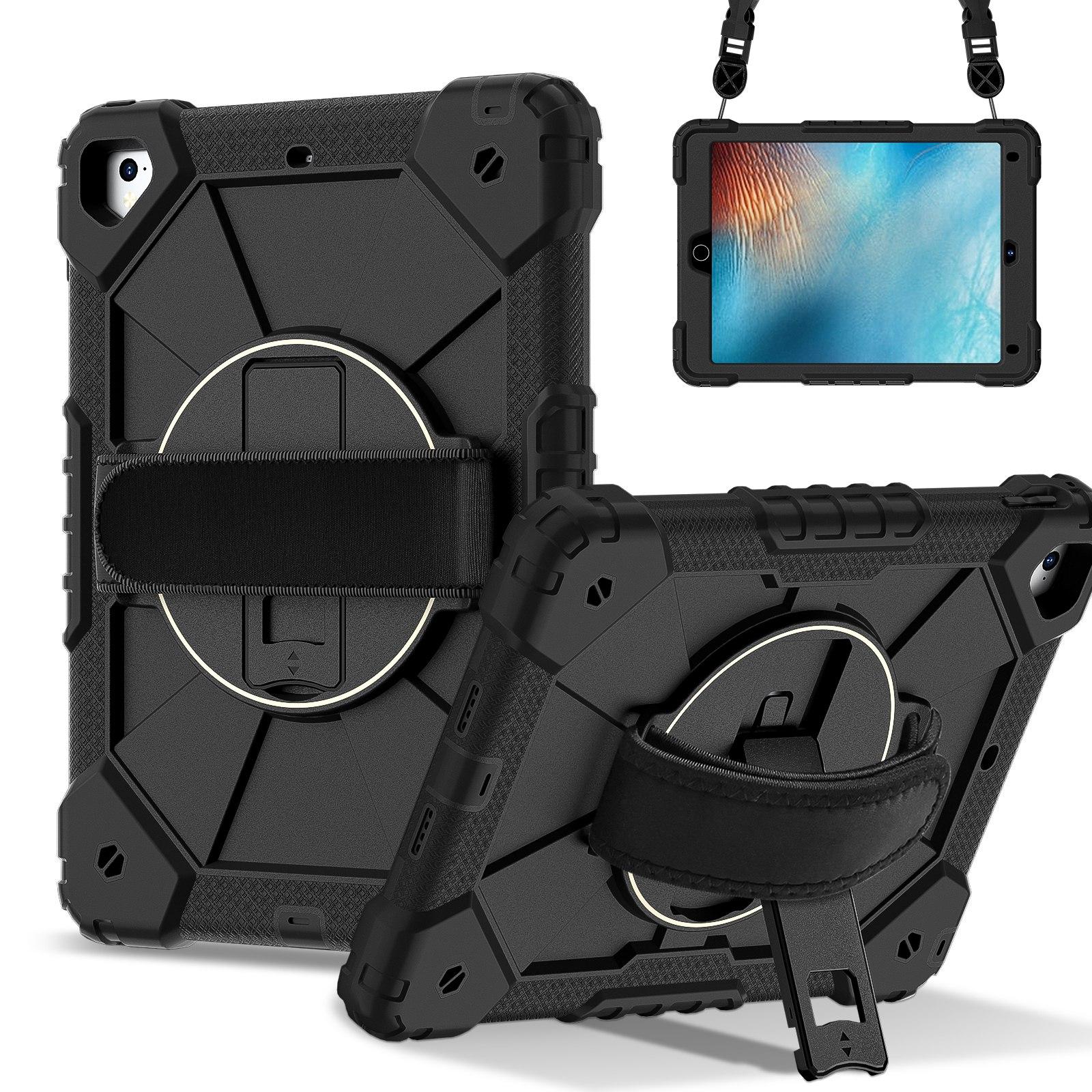 For iPad Pro 9.7 / 9.7 2018 / 2017 Contrast Color Robot Silicone Hybrid PC Tablet Case(Black) - Shopkiz.com