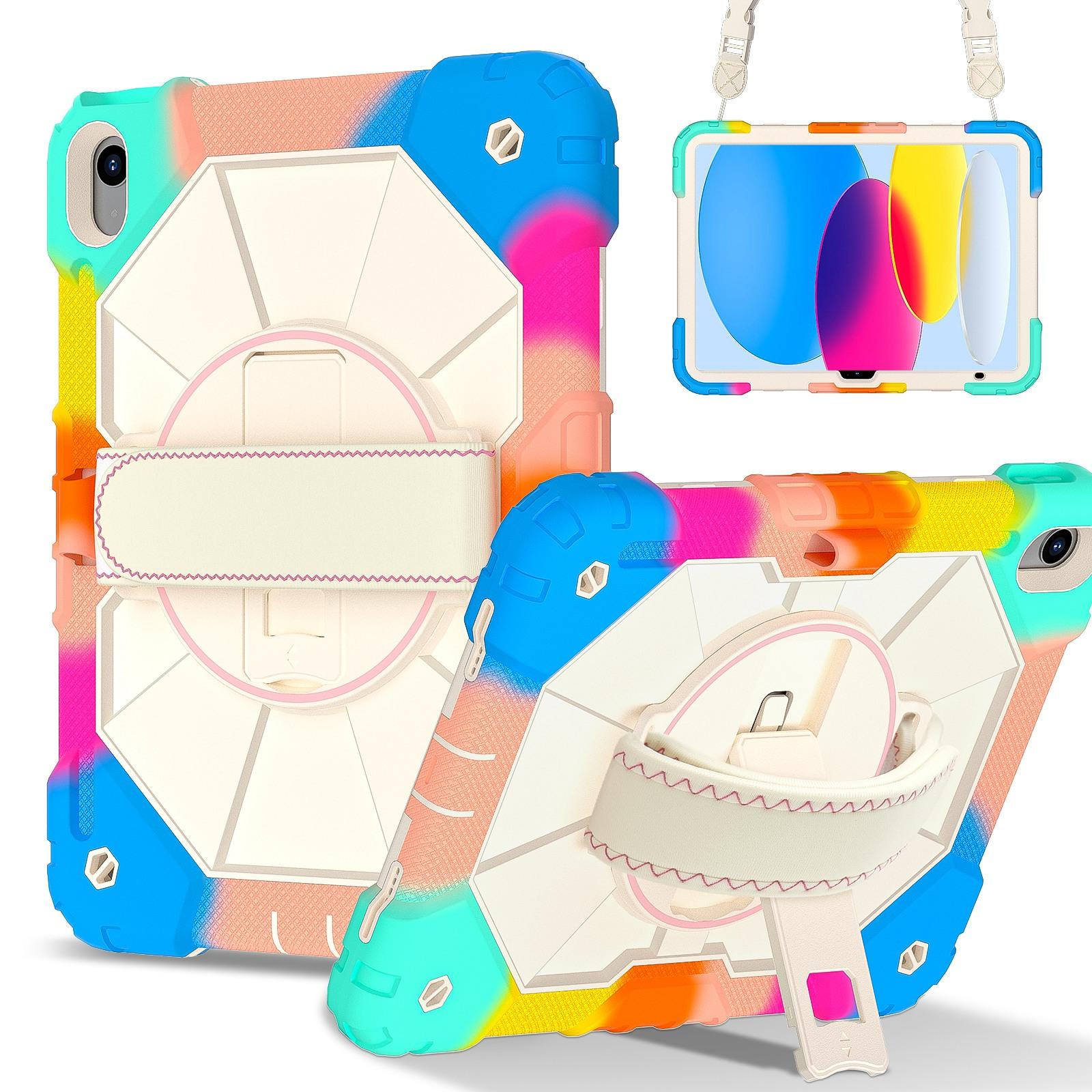 For iPad 2025 / 2022 Contrast Color Robot Silicone Hybrid PC Tablet Case(Colorful Blue) - Shopkiz.com