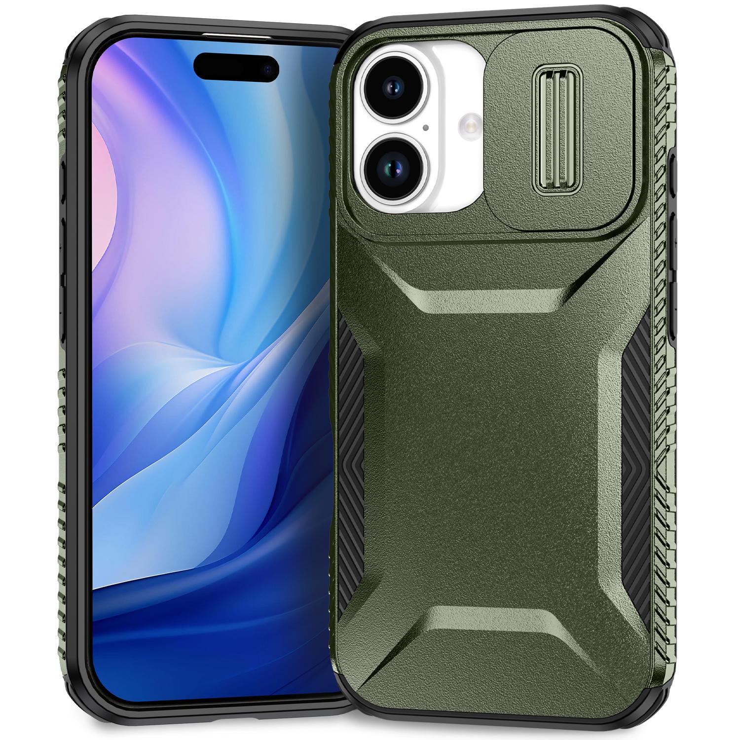 For iPhone 17 Sliding Camshield Phone Case(Alpine Green) - Shopkiz.com