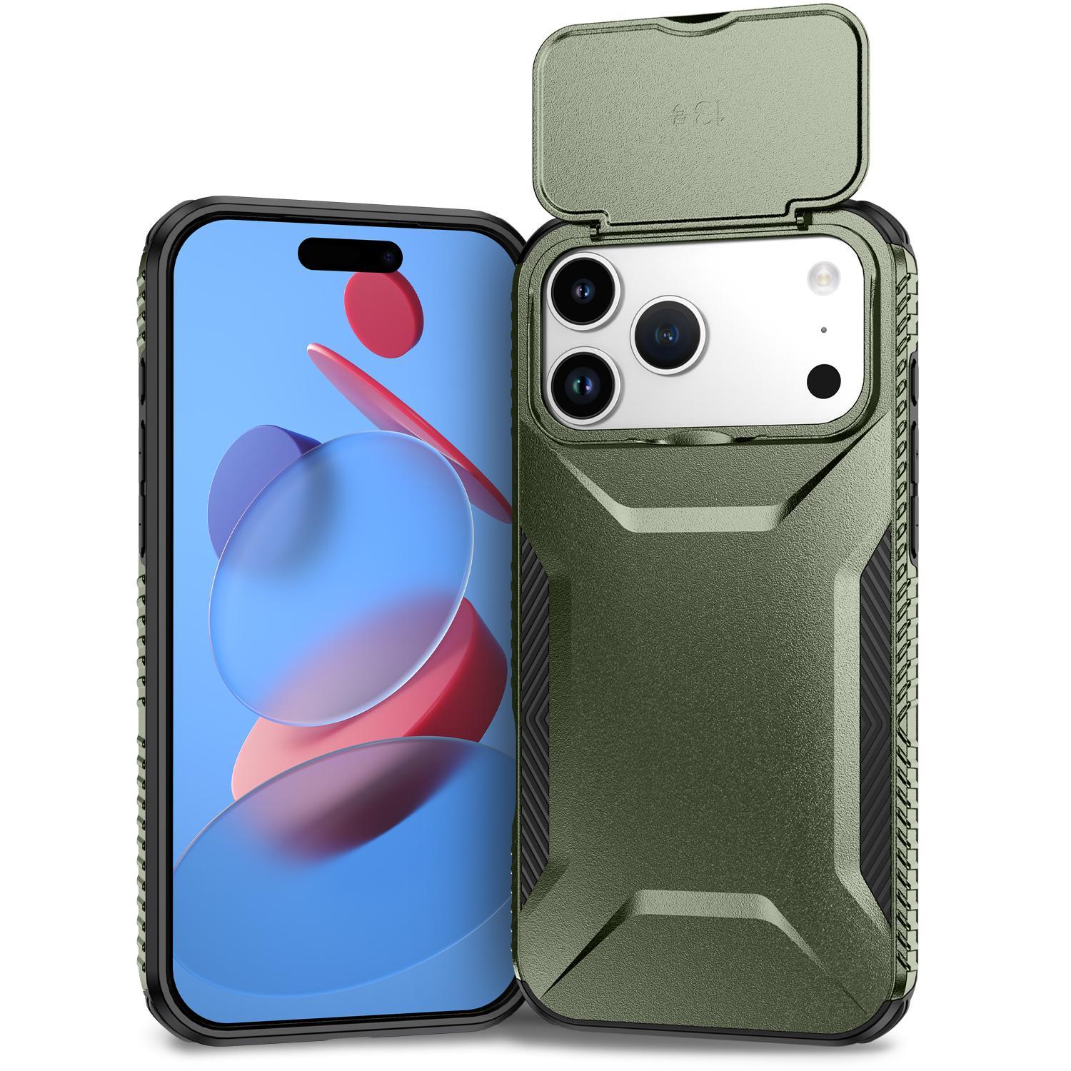 For iPhone 18 Pro Max Sliding Camshield Phone Case(Alpine Green) - Shopkiz.com