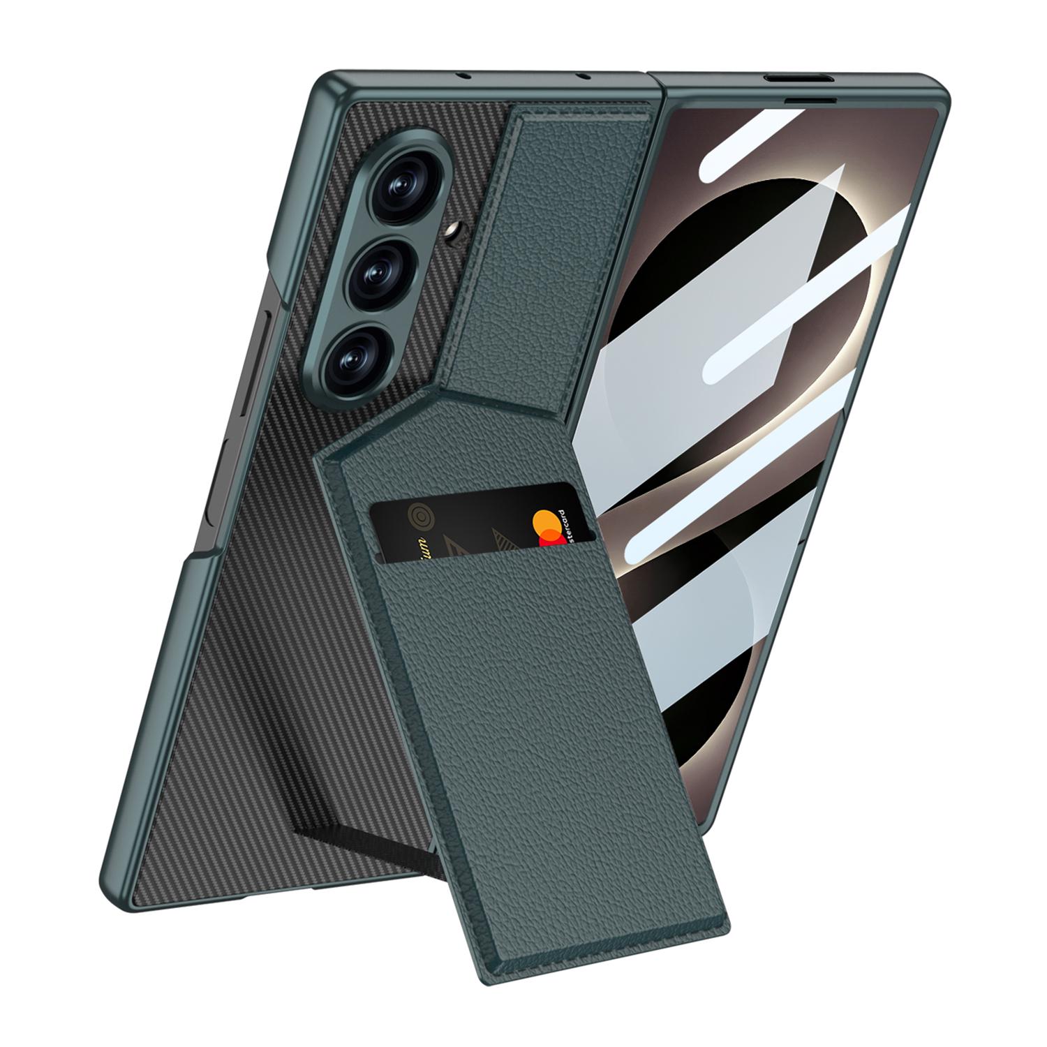 For Galaxy Z Fold8 Ultra 5G GKK Integrated Rotor Bracket Recessed Card Bag Phone Case(Green) - Shopkiz.com