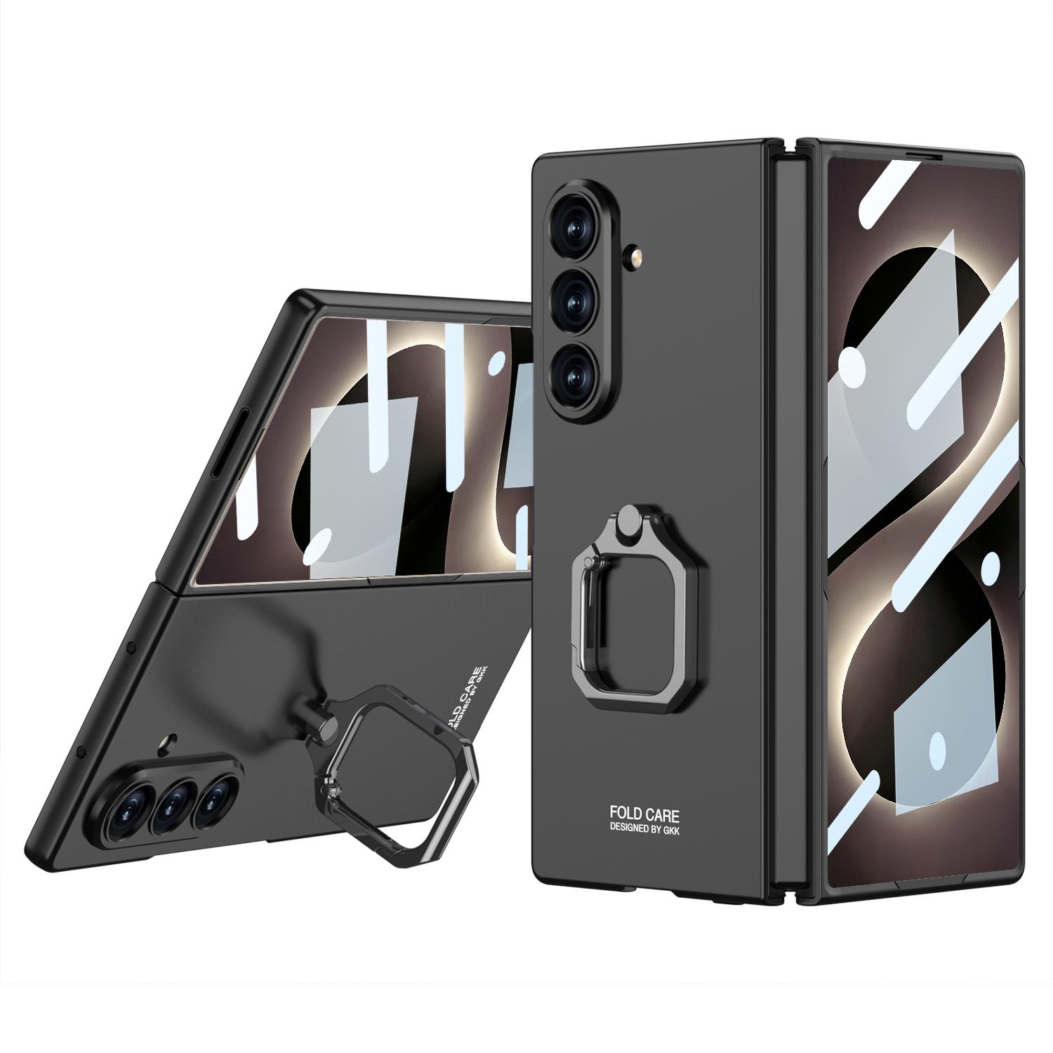 For Galaxy Z Fold8 Ultra 5G GKK Integrated Accurate Hole Ultra-thin Square Ring Holder Phone Case(Black) - Shopkiz.com