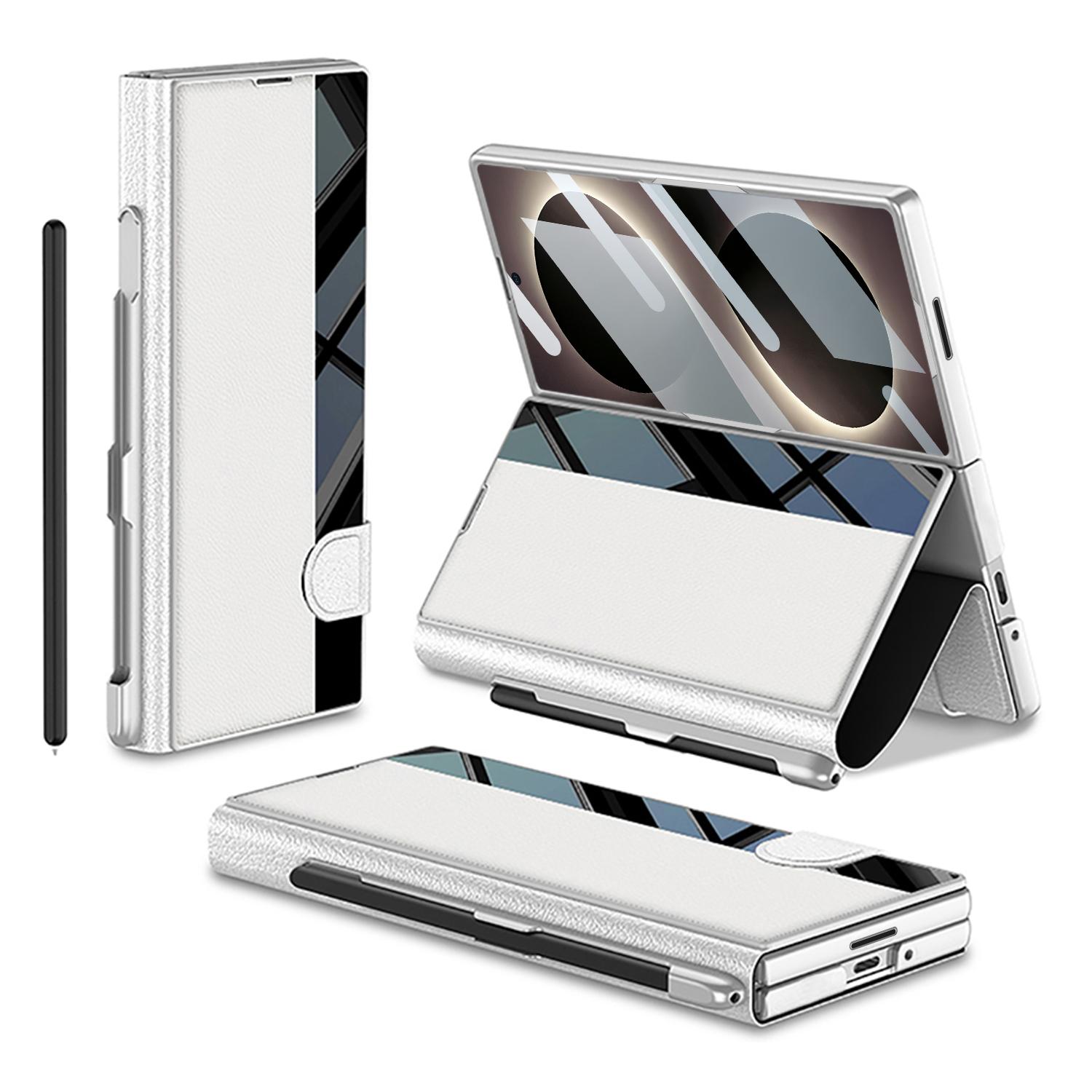 For Galaxy Z Fold8 Ultra 5G GKK Integrated Full Coverage Flip Phone Case with Pen Slot, Not Included Pen(Silver) - Shopkiz.com