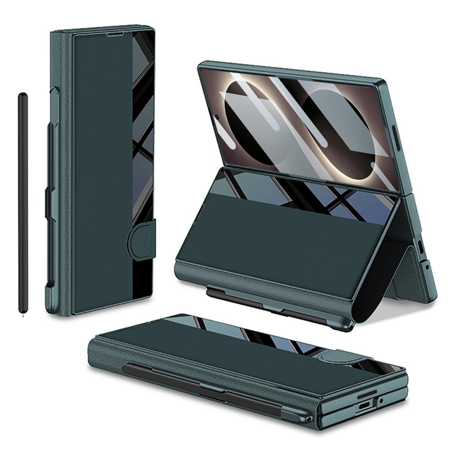 For Galaxy Z Fold8 Ultra 5G GKK Integrated Full Coverage Flip Phone Case with Pen Slot, Not Included Pen(Green) - Shopkiz.com