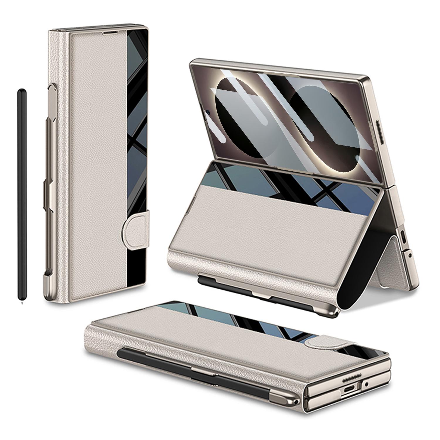 For Galaxy Z Fold8 Ultra 5G GKK Integrated Full Coverage Flip Phone Case with Pen Slot, Not Included Pen(Titanium Gray) - Shopkiz.com