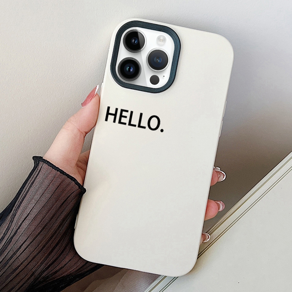 For iPhone 14 Pro HELLO Word PC Hybrid TPU Phone Case(White) - Shopkiz.com