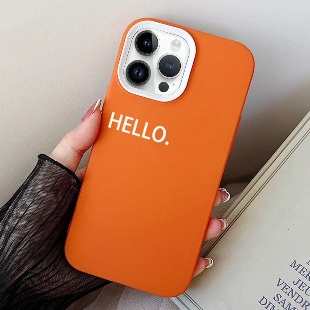 For iPhone 13 Pro Max HELLO Word PC Hybrid TPU Phone Case(Orange) - Shopkiz.com