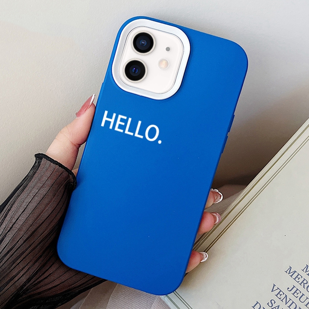 For iPhone 12 mini HELLO Word PC Hybrid TPU Phone Case(Blue) - Shopkiz.com