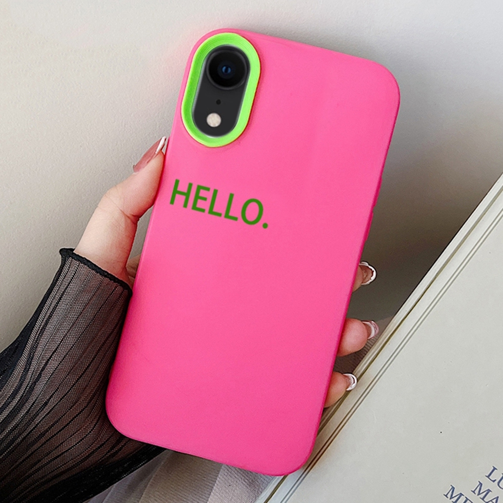 For iPhone XR HELLO Word PC Hybrid TPU Phone Case(Rose Red) - Shopkiz.com