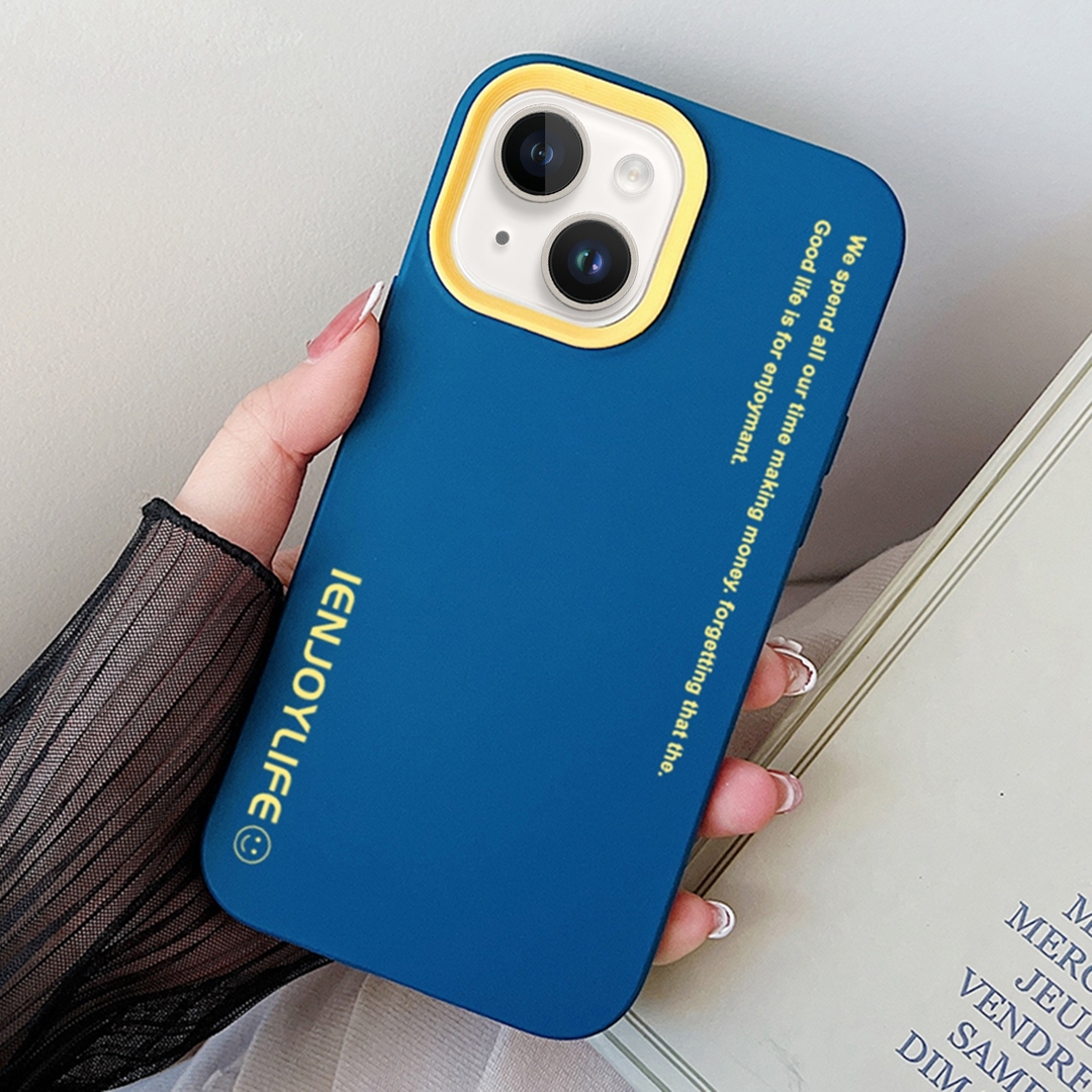 For iPhone 14 Simple Words PC Hybrid TPU Phone Case(Royal Blue) - Shopkiz.com