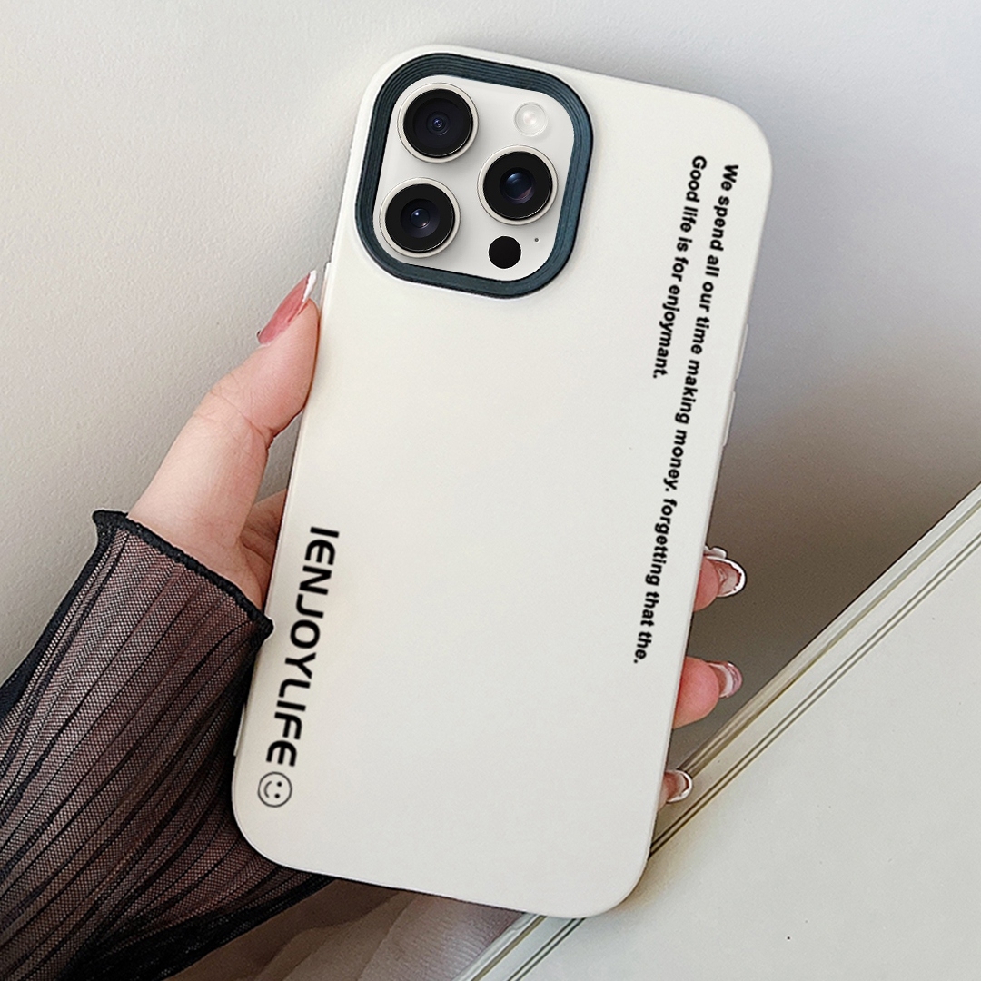 For iPhone 14 Pro Simple Words PC Hybrid TPU Phone Case(White) - Shopkiz.com