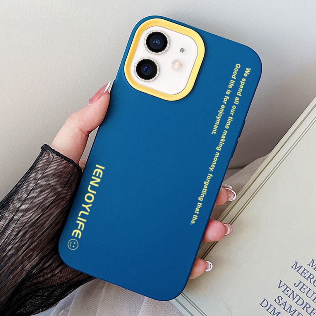 For iPhone 12 / 12 Pro Simple Words PC Hybrid TPU Phone Case(Royal Blue) - Shopkiz.com