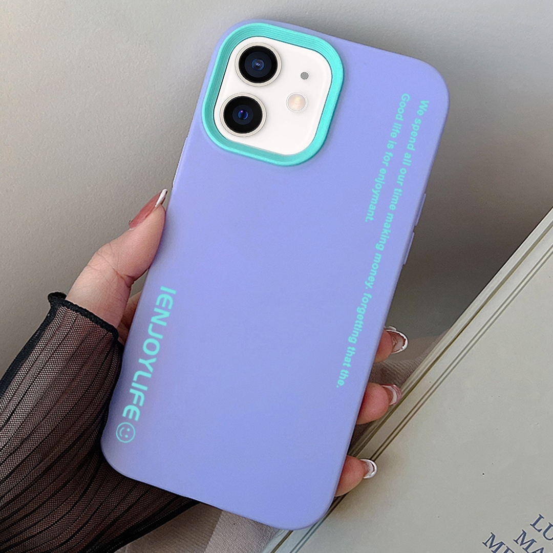 For iPhone 12 mini Simple Words PC Hybrid TPU Phone Case(Purple) - Shopkiz.com