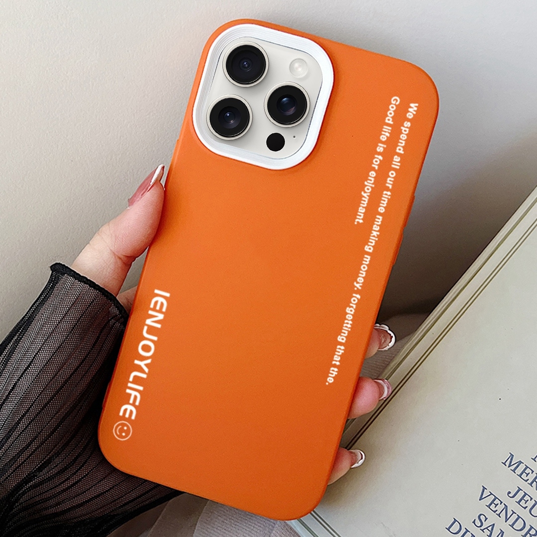 For iPhone 11 Pro Max Simple Words PC Hybrid TPU Phone Case(Orange) - Shopkiz.com
