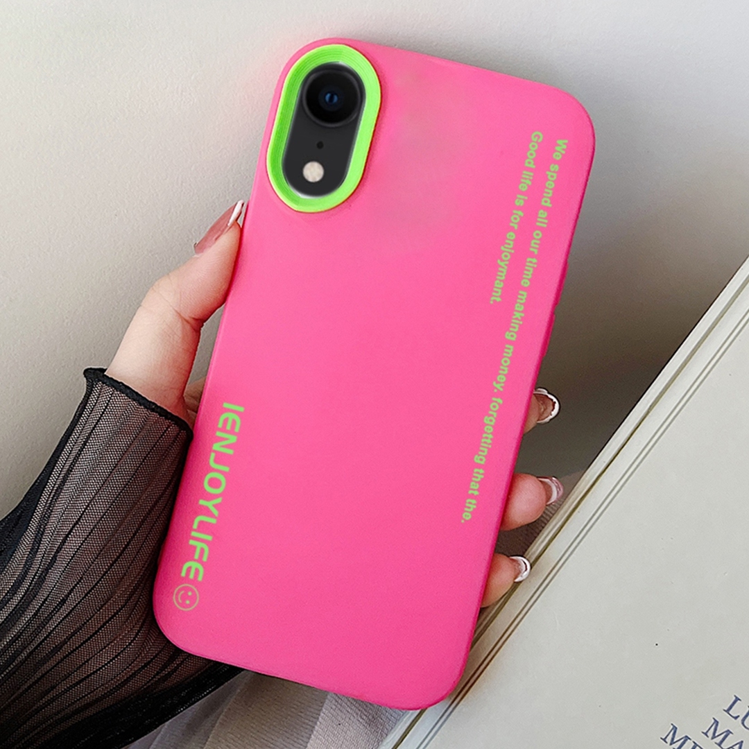 For iPhone XR Simple Words PC Hybrid TPU Phone Case(Rose Red) - Shopkiz.com