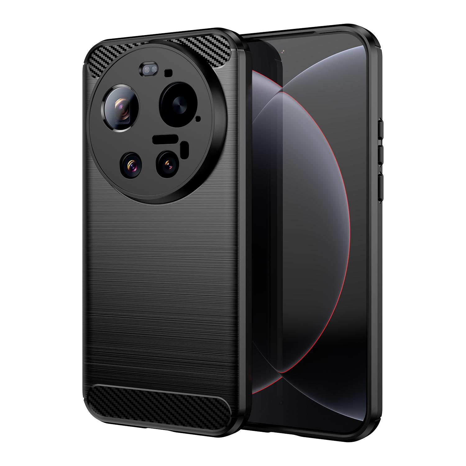 For Xiaomi 17 Ultra Carbon Fiber Brushed Texture TPU Phone Case(Black)