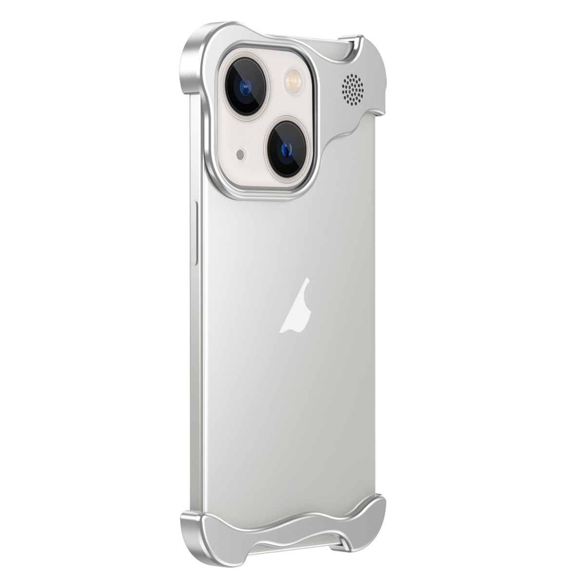 For iPhone 13 Aromatherapy Alloy Frameless Phone Case(Silver) - Shopkiz.com