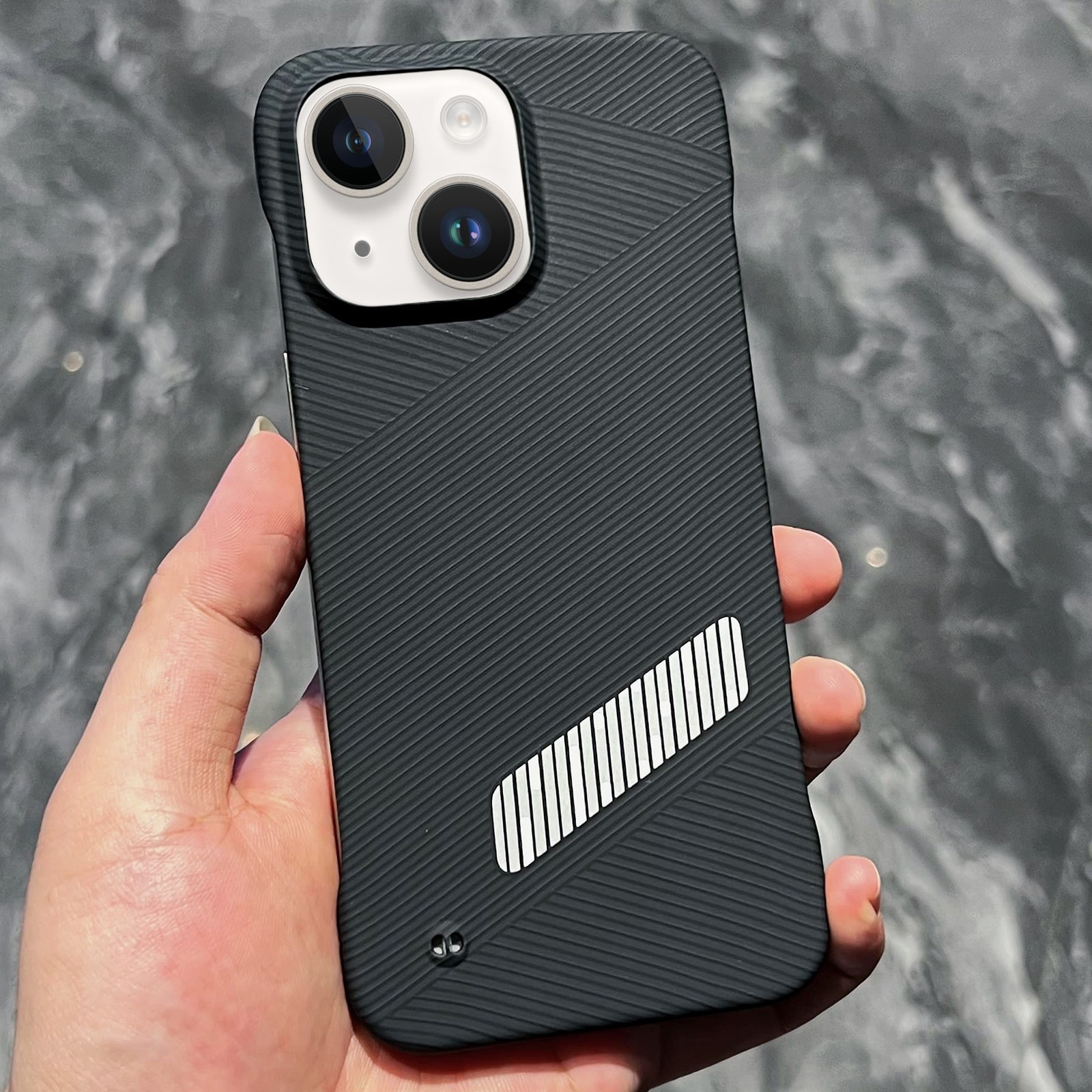 For iPhone 13 Carbon Fiber Frameless Cooling Phone Case(Silver) - Shopkiz.com