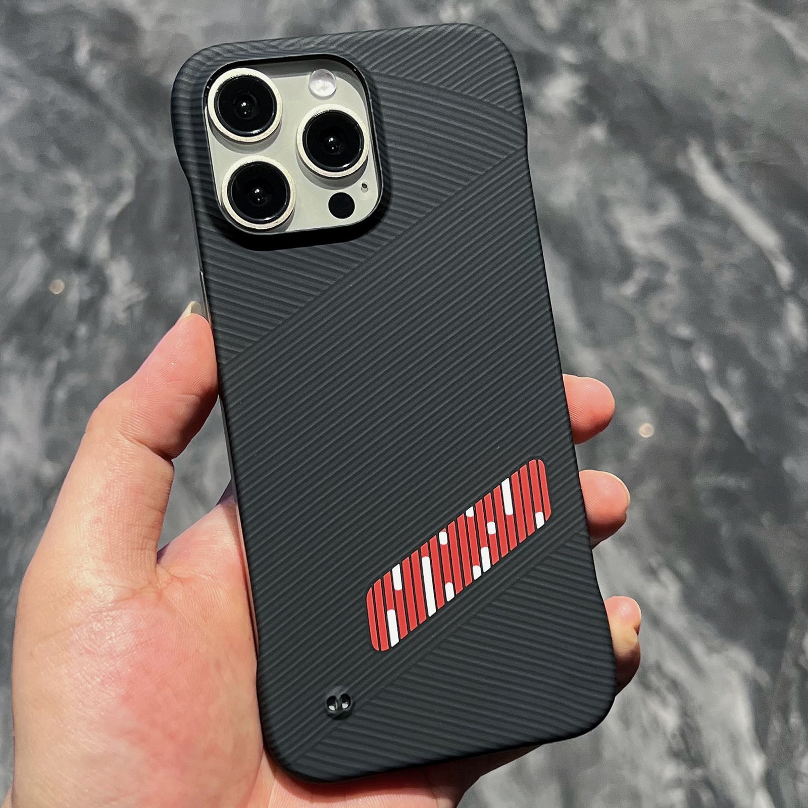 For iPhone 14 Pro Max Carbon Fiber Frameless Cooling Phone Case(Red) - Shopkiz.com