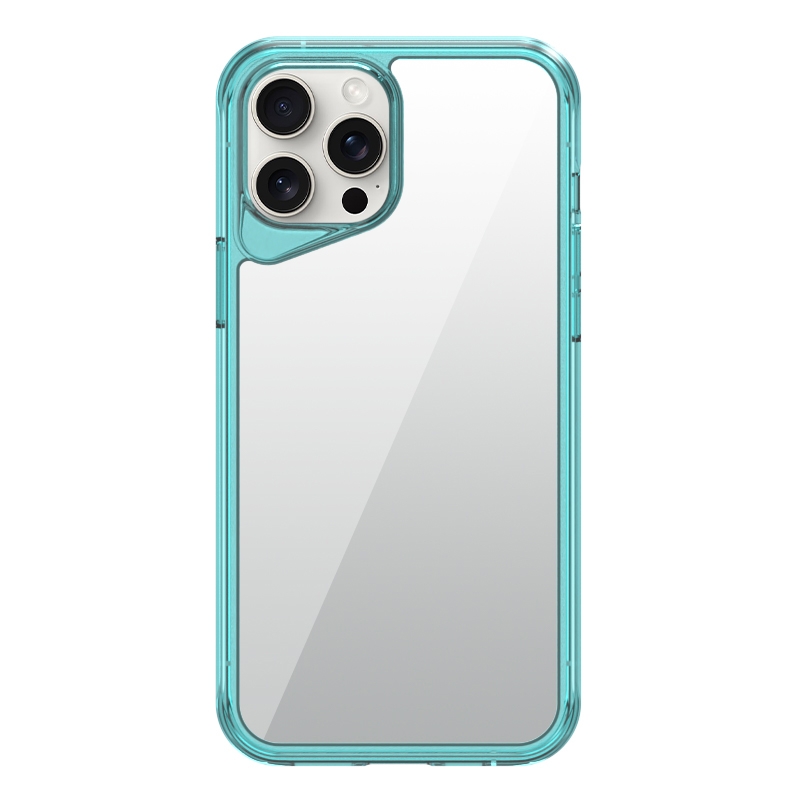 For iPhone 15 Pro Max Ice Transparent Series TPU + PC + Acrylic Hybrid Phone Case(Blue) - Shopkiz.com