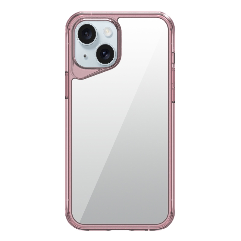 For iPhone 15 Plus Ice Transparent Series TPU + PC + Acrylic Hybrid Phone Case(Red) - Shopkiz.com