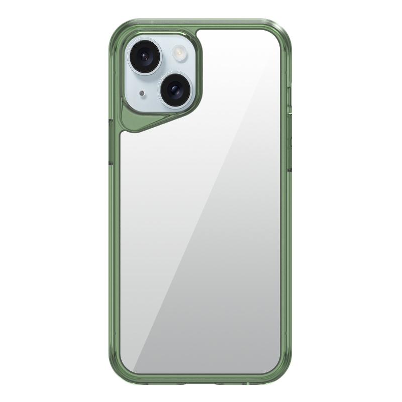For iPhone 15 Plus Ice Transparent Series TPU + PC + Acrylic Hybrid Phone Case(Green) - Shopkiz.com