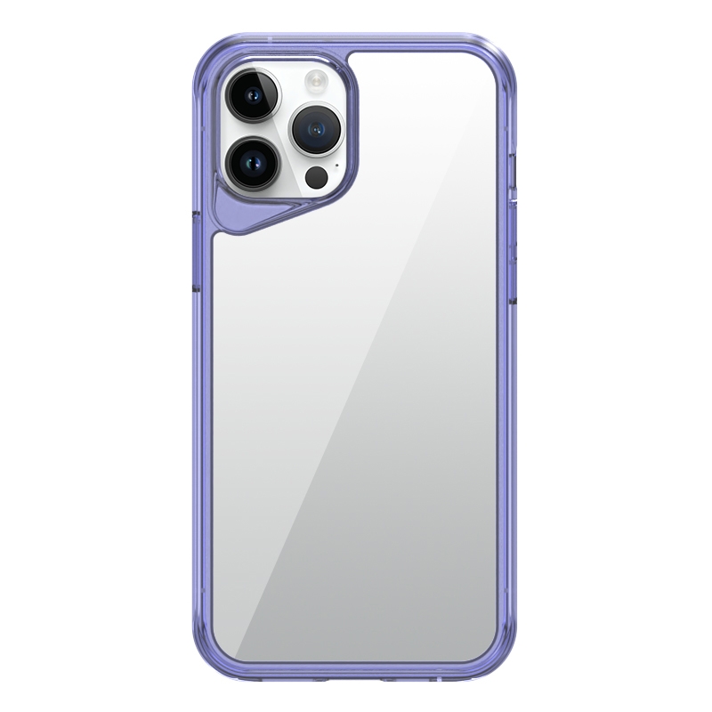 For iPhone 14 Pro Max Ice Transparent Series TPU + PC + Acrylic Hybrid Phone Case(Purple) - Shopkiz.com