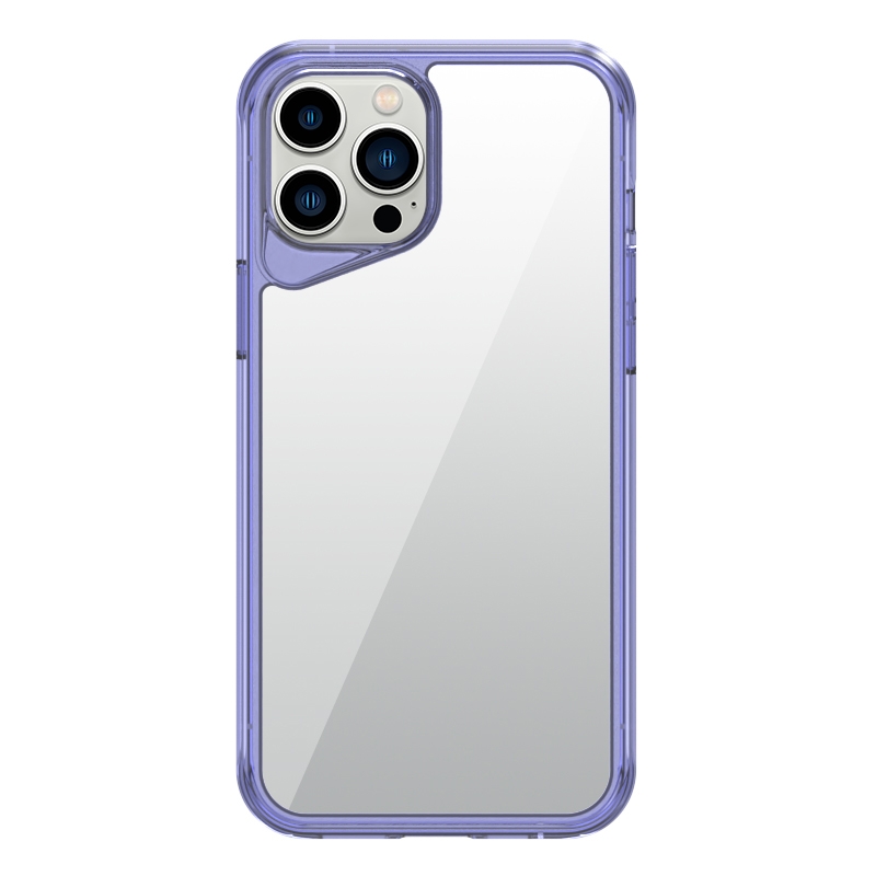 For iPhone 13 Pro Max Ice Transparent Series TPU + PC + Acrylic Hybrid Phone Case(Purple) - Shopkiz.com