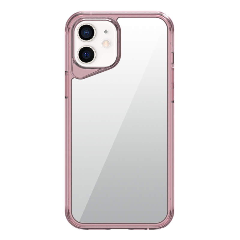 For iPhone 12 Ice Transparent Series TPU + PC + Acrylic Hybrid Phone Case(Red) - Shopkiz.com