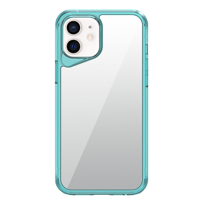 For iPhone 12 Ice Transparent Series TPU + PC + Acrylic Hybrid Phone Case(Blue) - Shopkiz.com