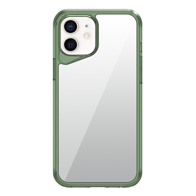 For iPhone 12 Ice Transparent Series TPU + PC + Acrylic Hybrid Phone Case(Green) - Shopkiz.com
