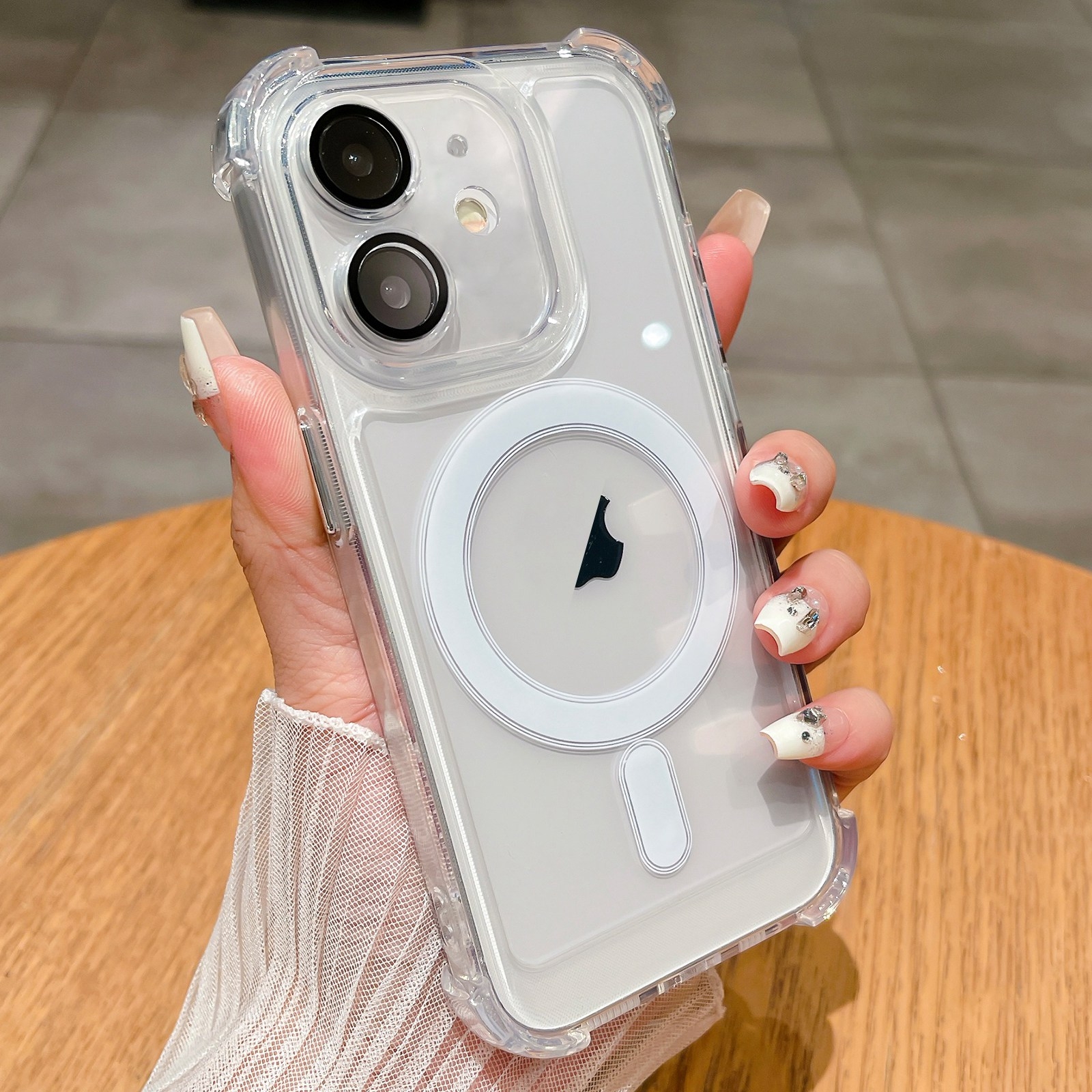 For iPhone 11 Clear Acrylic + TPU MagSafe Magnetic Phone Case(Transparent) - Shopkiz.com