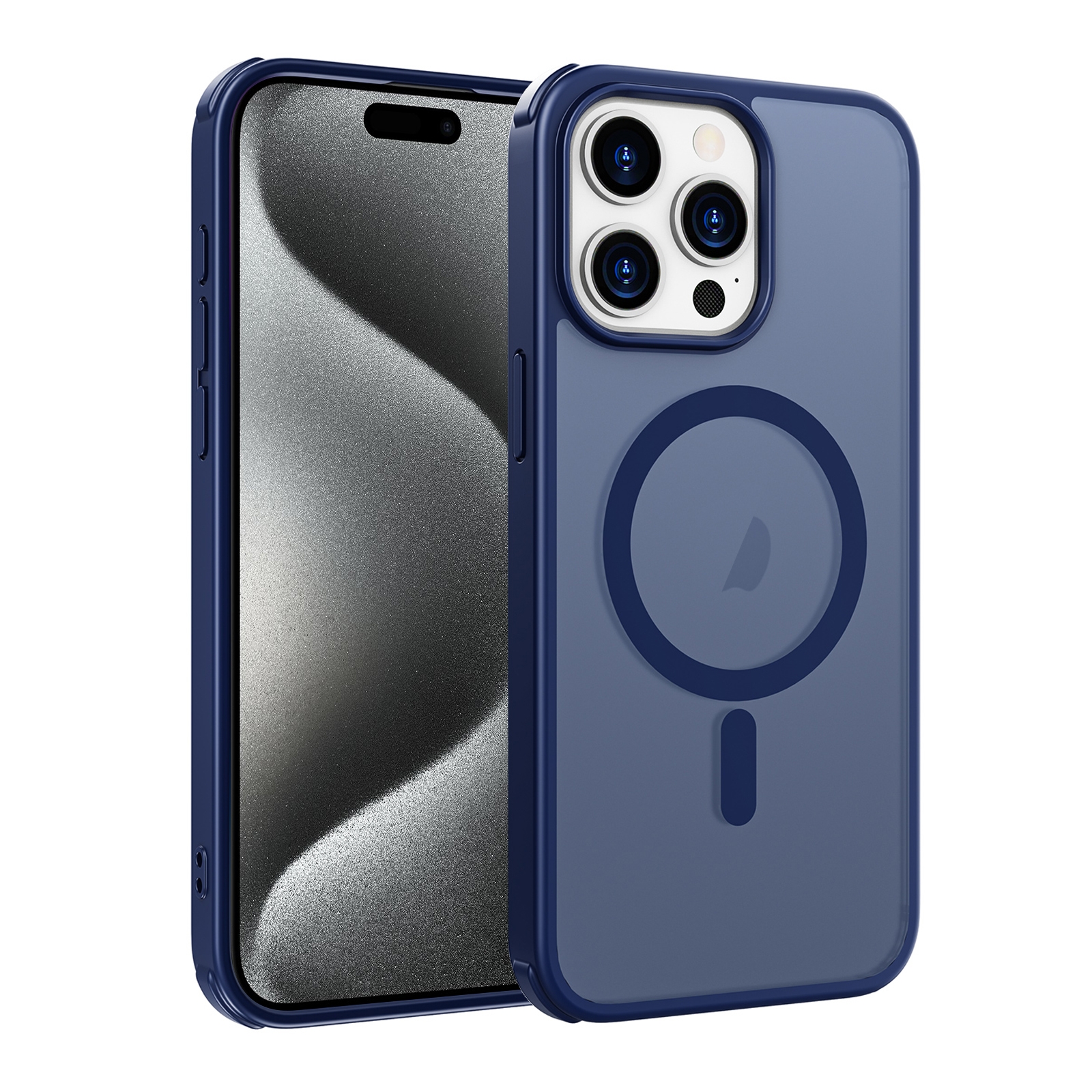 For iPhone 15 Pro Colorful MagSafe PC + TPU Phone Case(Blue) - Shopkiz.com