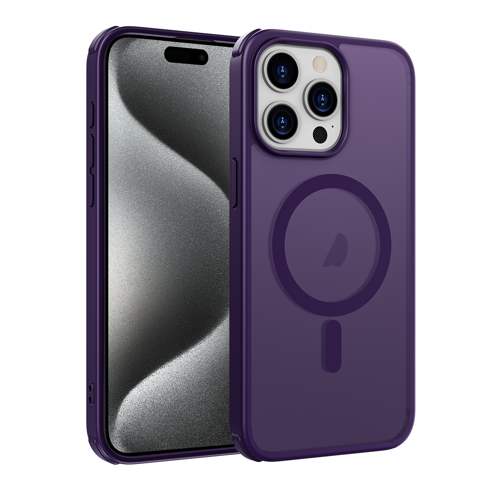 For iPhone 15 Pro Colorful MagSafe PC + TPU Phone Case(Purple) - Shopkiz.com
