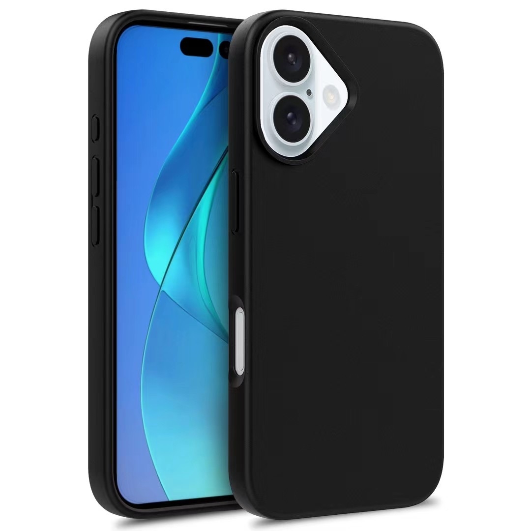 For iPhone 16 Plus Wheat Straw TPU Phone Case(Black) - Shopkiz.com