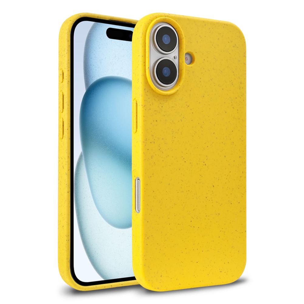 For iPhone 17 Wheat Straw TPU Phone Case(Yellow) - Shopkiz.com